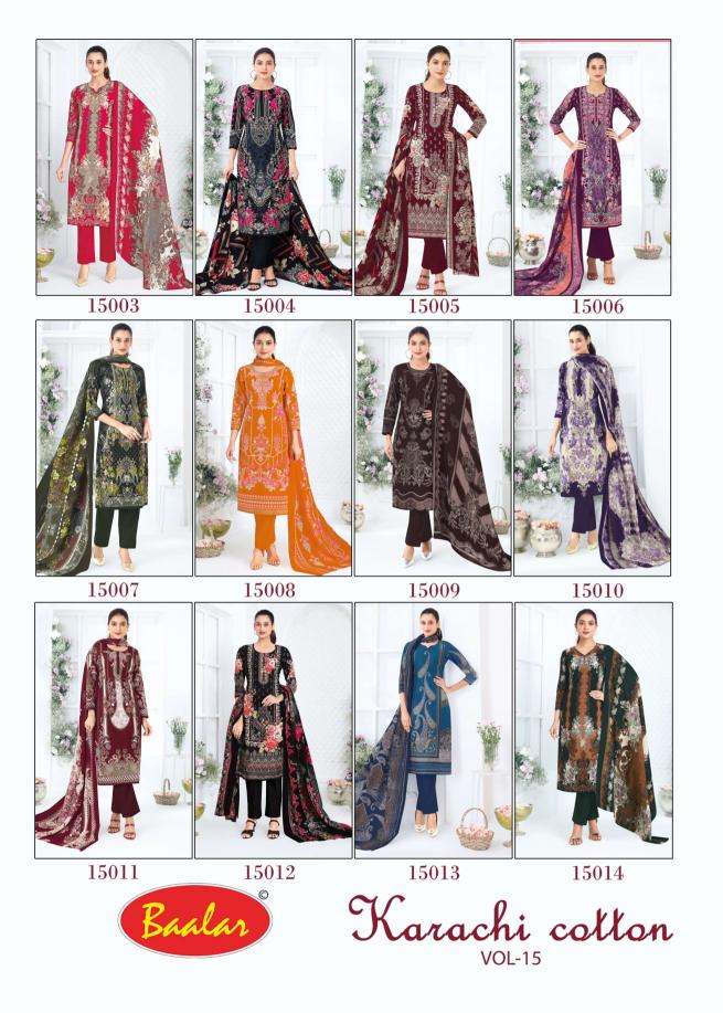 Baalar Karachi vol 15 – Dress Material Wholesale Catalog