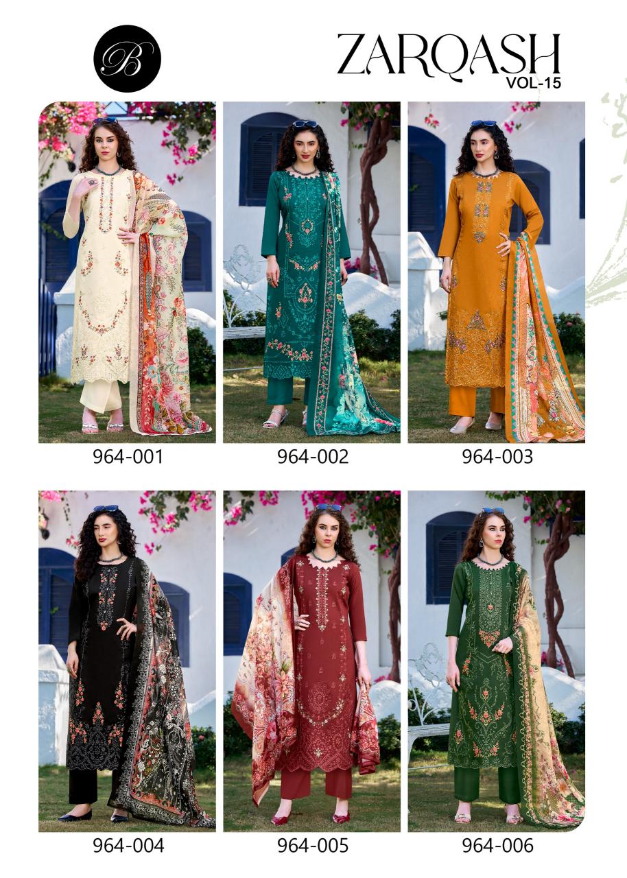 Belliza Zarqash Vol 15 catalog dress materials online shopping surat