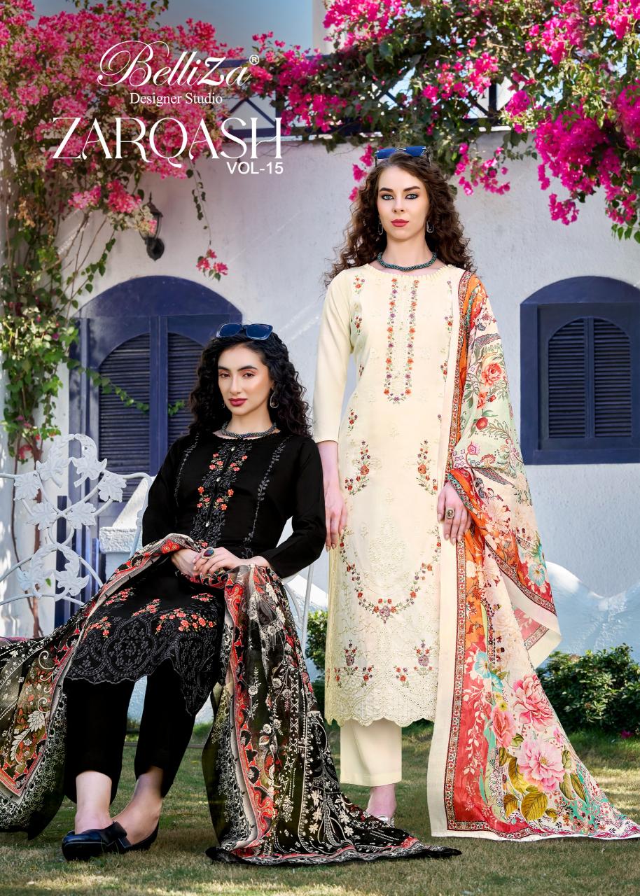 Belliza Zarqash Vol 15 catalog dress materials online shopping surat