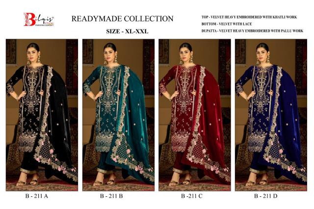 Bilqis B 211 A TO D catalog pakistani original suits wholesale