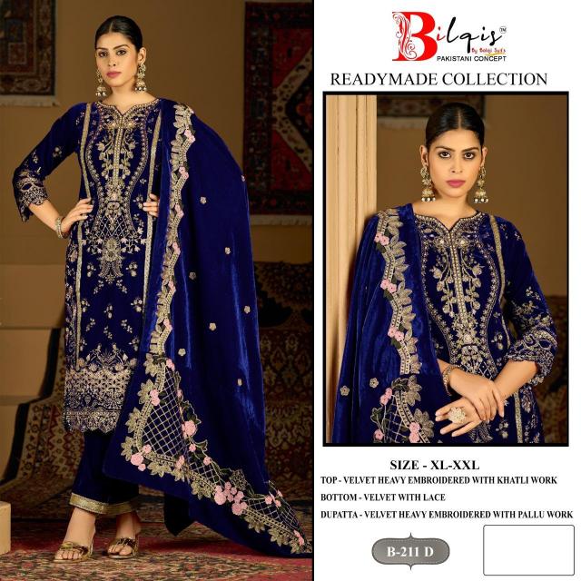 Bilqis B 211 A TO D catalog pakistani original suits wholesale