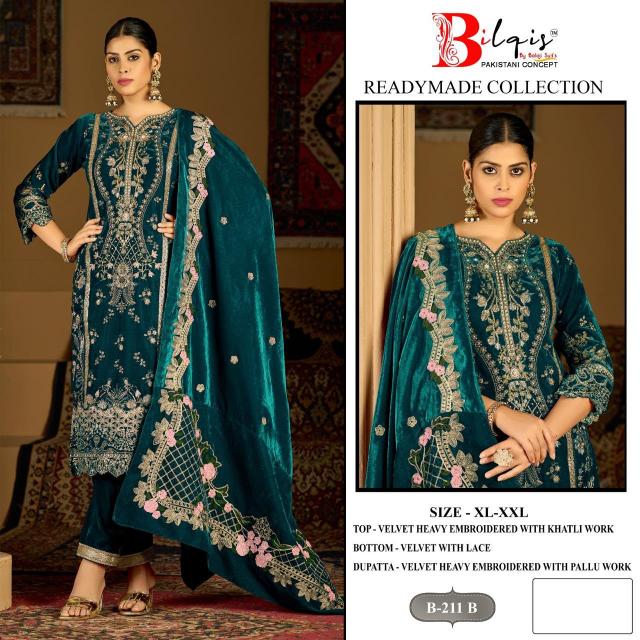 Bilqis B 211 A TO D catalog pakistani original suits wholesale