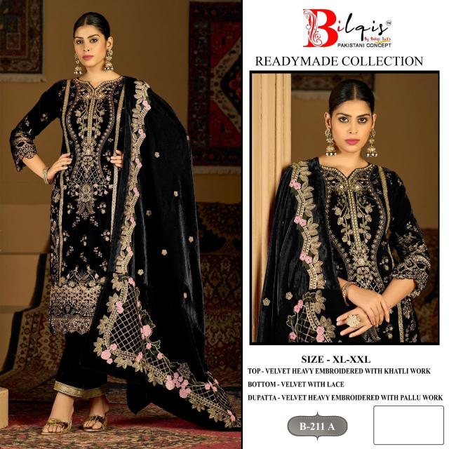 Bilqis B 211 A TO D catalog pakistani original suits wholesale