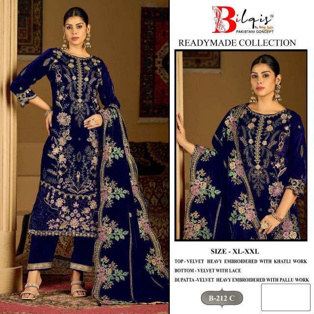 Bilqis B 212 A TO D catalog pakistani suits wholesale in mumbai