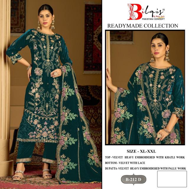 Bilqis B 212 A TO D catalog pakistani suits wholesale in mumbai