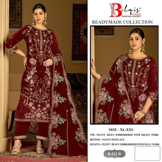 Bilqis B 212 A TO D catalog pakistani suits wholesale in mumbai