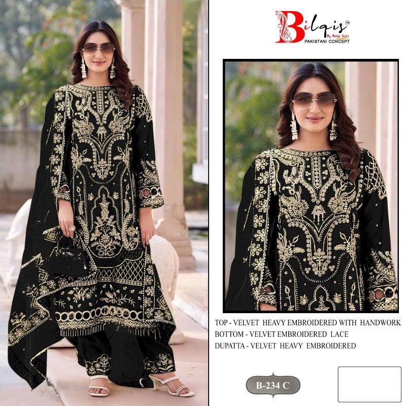 Bilqis B 234 A TO D catalog pakistani suites wholesale dealers