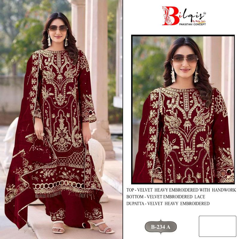 Bilqis B 234 A TO D catalog pakistani suites wholesale dealers