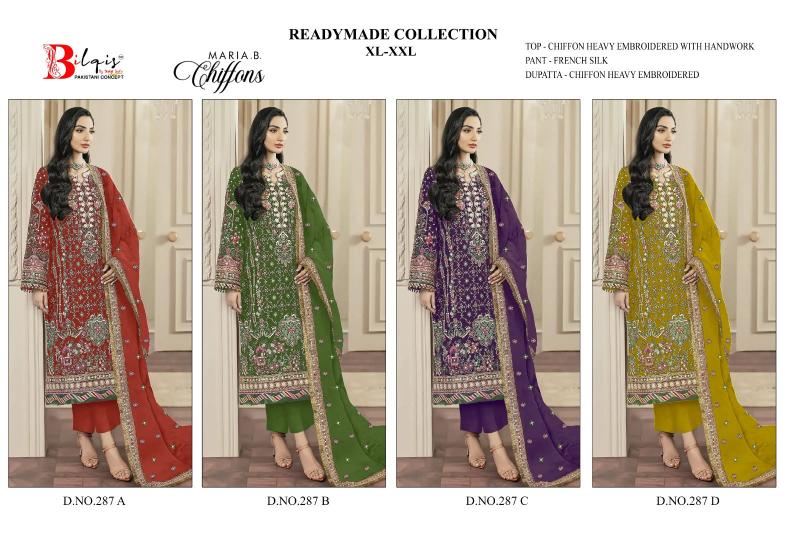 Bilqis B 287 A TO D catalog wholesale market for pakistani suits in hyderabad