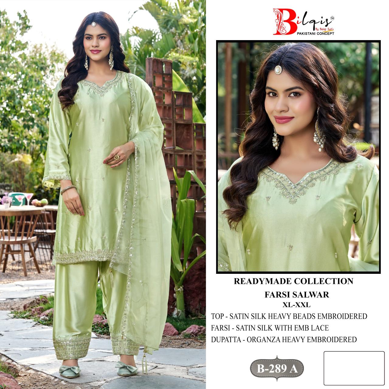 Bilqis B 289 A TO D catalog pakistani suites wholesale