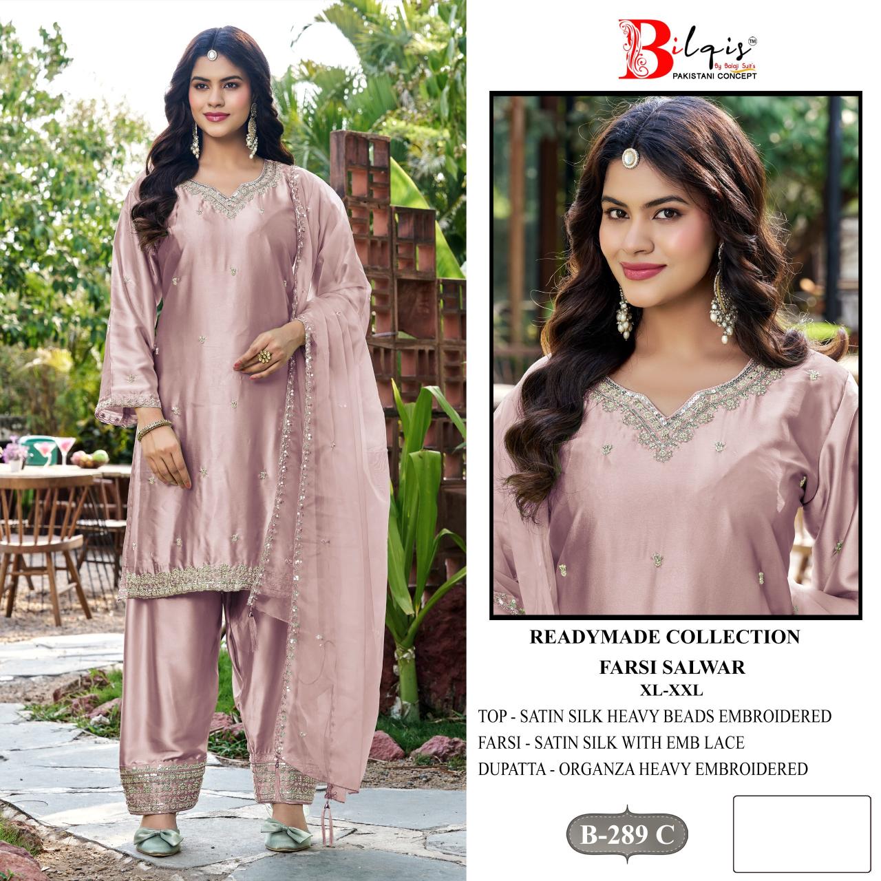Bilqis B 289 A TO D catalog pakistani suites wholesale