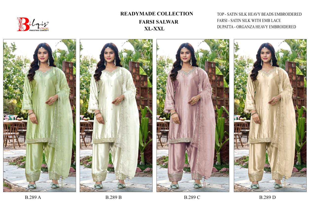 Bilqis B 289 A TO D catalog pakistani suites wholesale