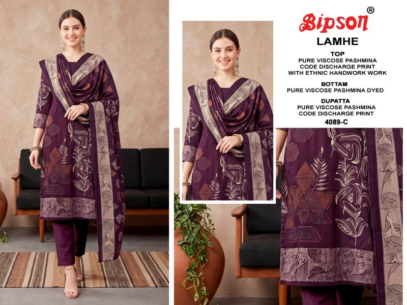 Bipson Lamhe 4089 catalog wholesale market of salwar kameez in kolkata