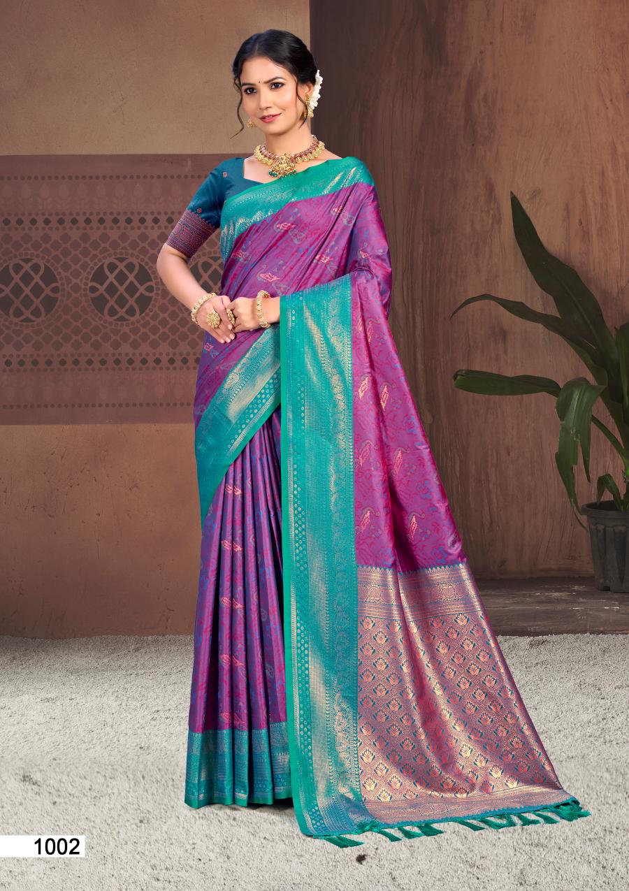 Bunawat - Pallavi Silk Sangam Prints Soft Silk Woven Work Traditional Saree
