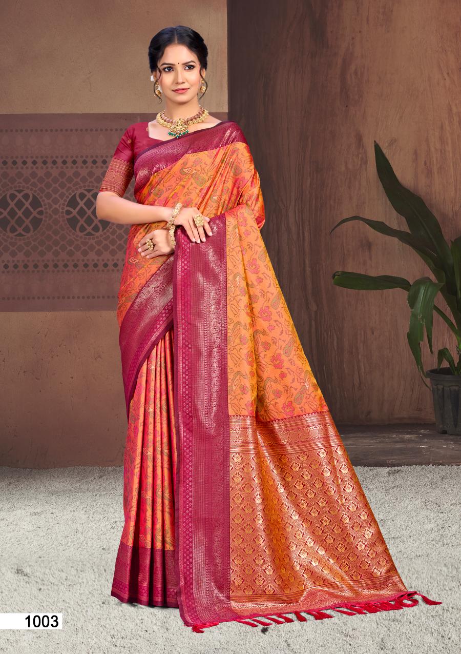 Bunawat - Pallavi Silk Sangam Prints Soft Silk Woven Work Traditional Saree
