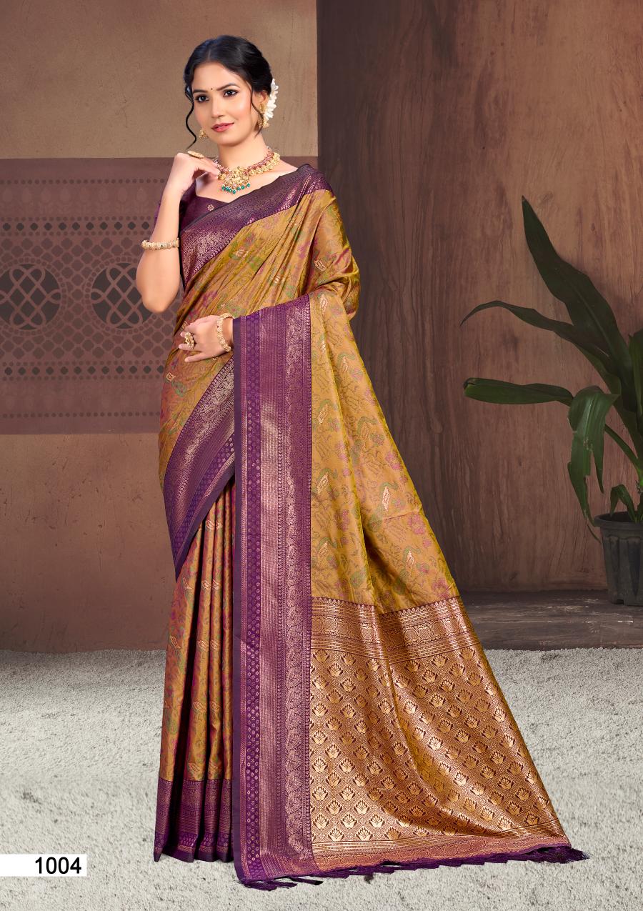 Bunawat - Pallavi Silk Sangam Prints Soft Silk Woven Work Traditional Saree