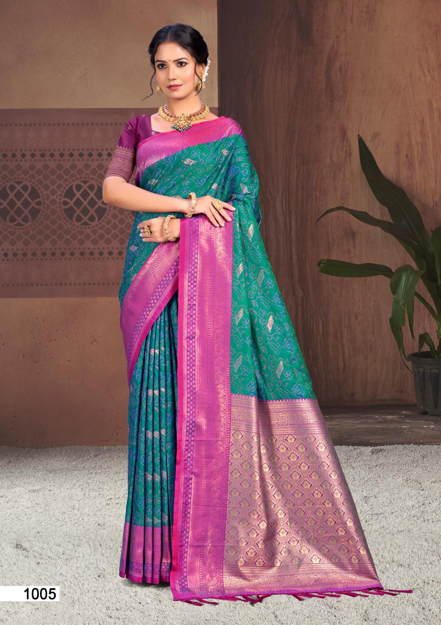 Bunawat - Pallavi Silk Sangam Prints Soft Silk Woven Work Traditional Saree