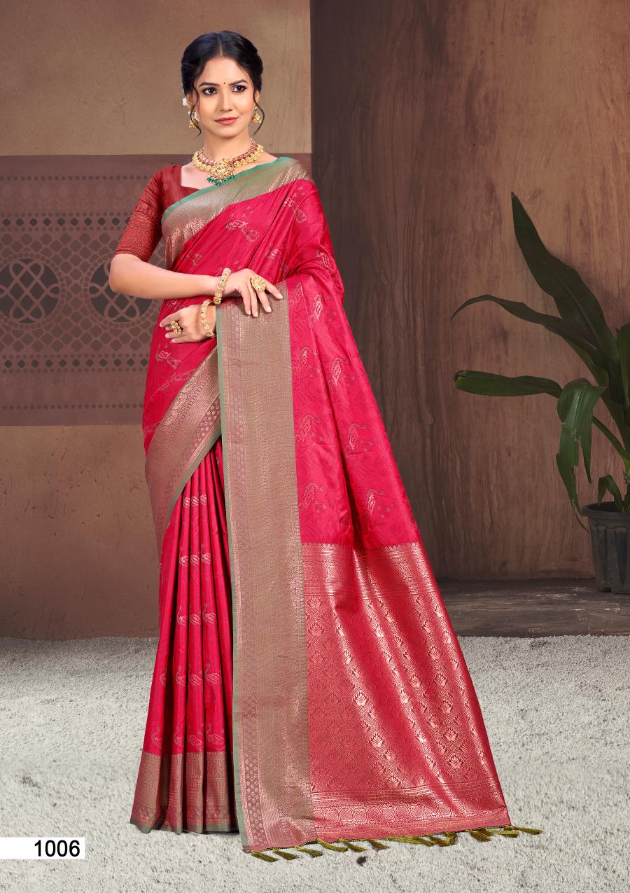 Bunawat - Pallavi Silk Sangam Prints Soft Silk Woven Work Traditional Saree