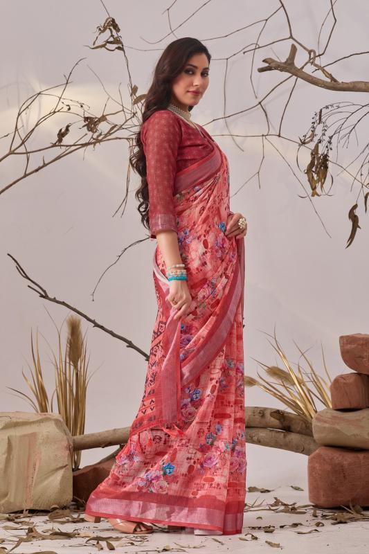 Dazira 1008 catalog linen jamdani sarees wholesale