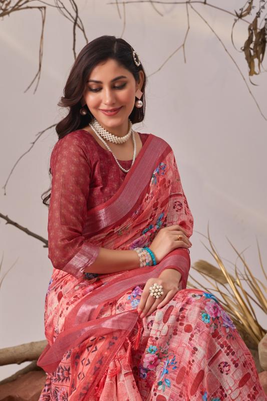 Dazira 1008 catalog linen jamdani sarees wholesale