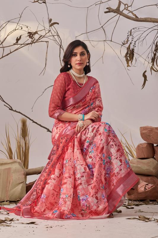 Dazira 1008 catalog linen jamdani sarees wholesale
