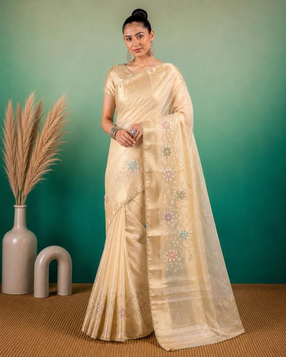 Dazira AFS Florent Tissue catalog tissue silk saree wholesale