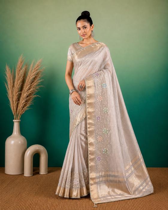 Dazira AFS Florent Tissue catalog tissue silk saree wholesale