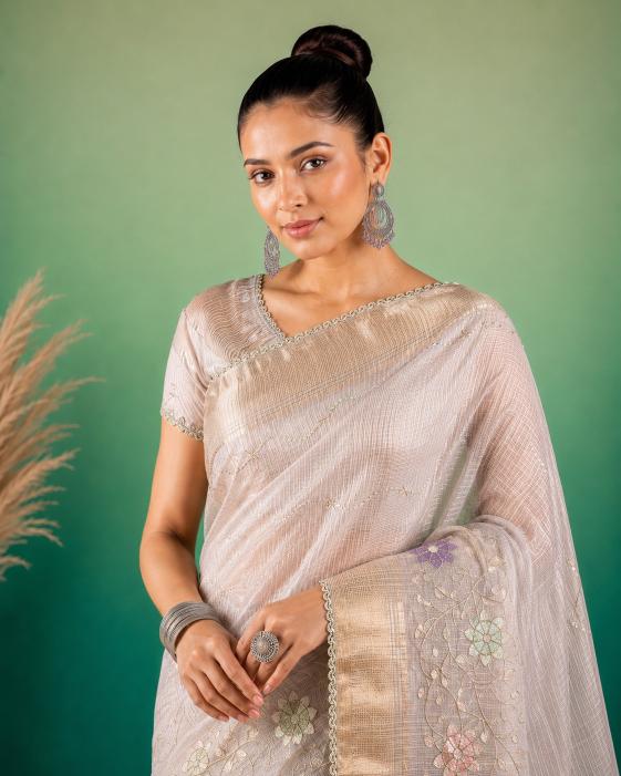 Dazira AFS Florent Tissue catalog tissue silk saree wholesale