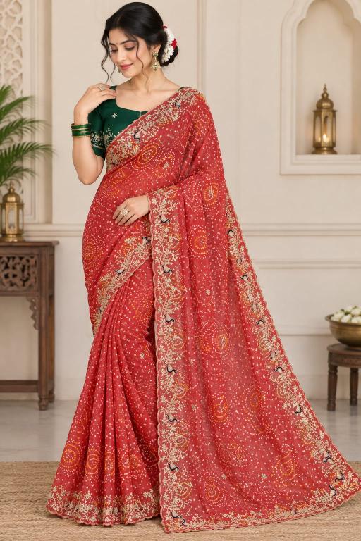 Dazira Morpankh catalog bandhani saree wholesalers ahmedabad