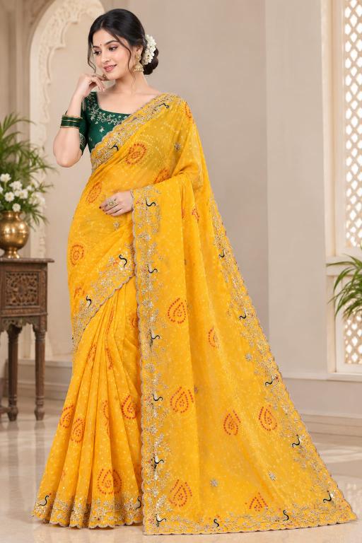 Dazira Morpankh catalog bandhani saree wholesalers ahmedabad