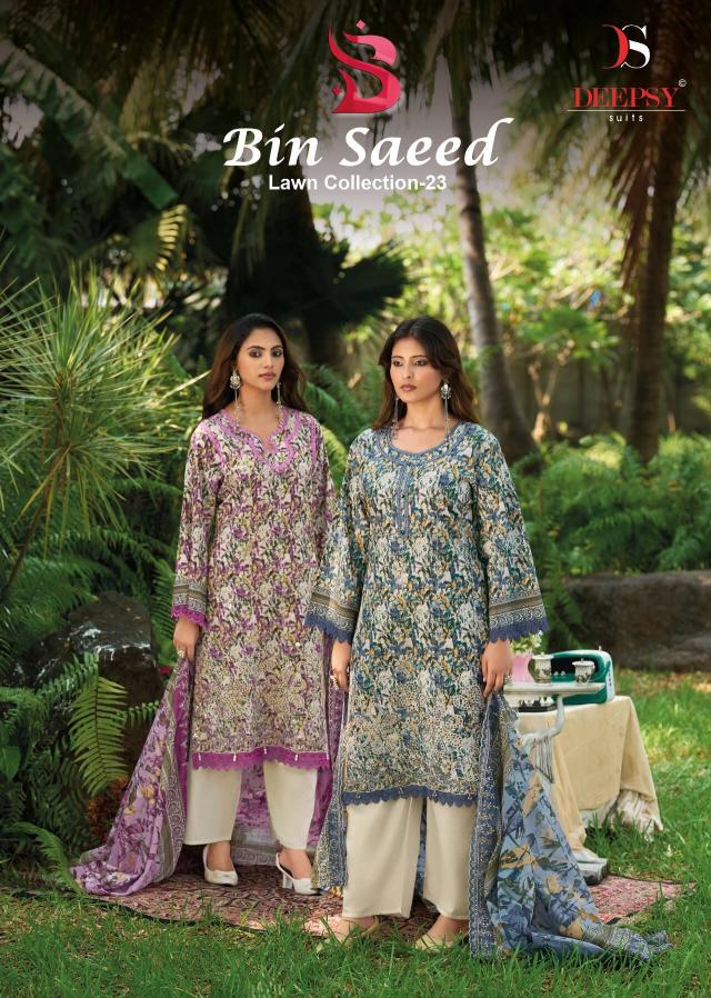 Deepsy Bin Saeed vol 23 catalog chiffon dupatta pakistani designer suits wholesale