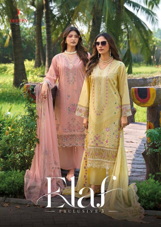 Deepsy Elaf Exclusive vol 3 catalog cotton dupatta pakistani suites wholesale dealers