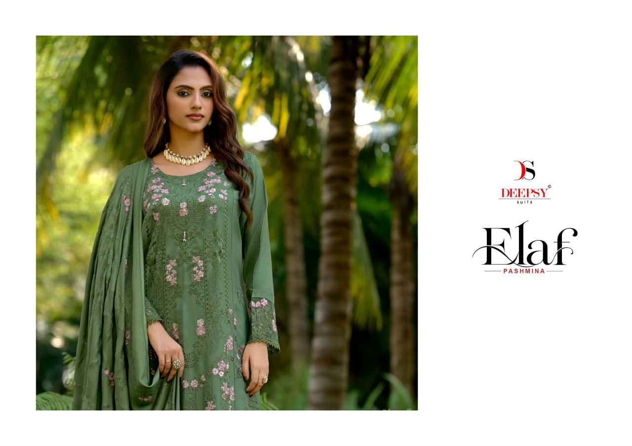 Deepsy Elaf Pashmina catalog wholesale market for pakistani suits in delhi