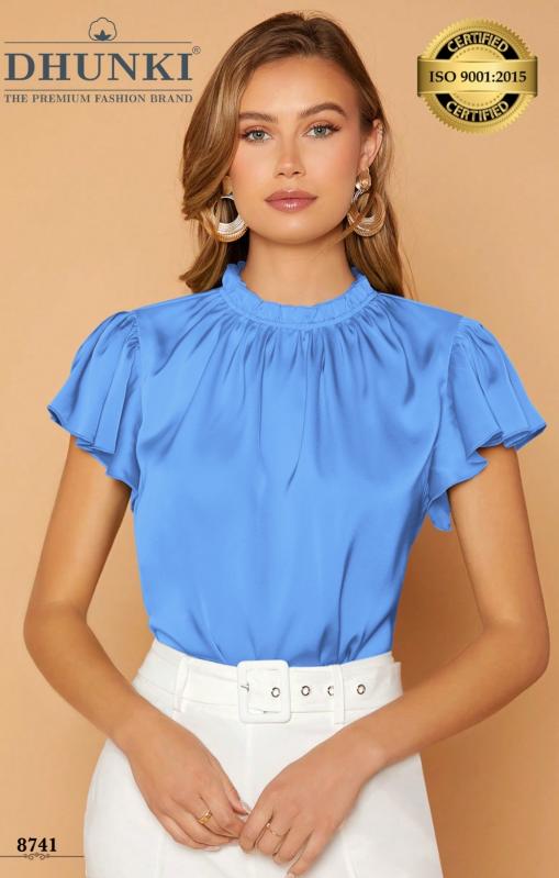 Dhunki 8741 Catalog cotton satin western wear top