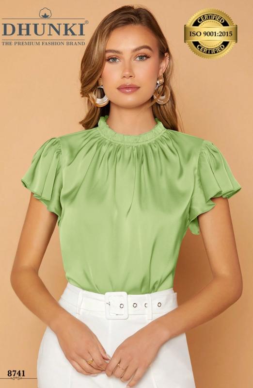 Dhunki 8741 Catalog cotton satin western wear top
