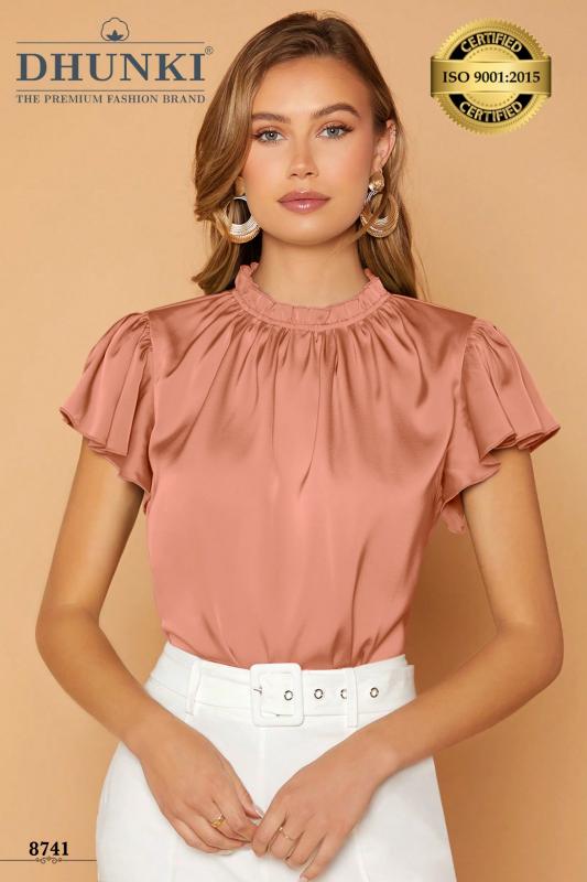 Dhunki 8741 Catalog cotton satin western wear top