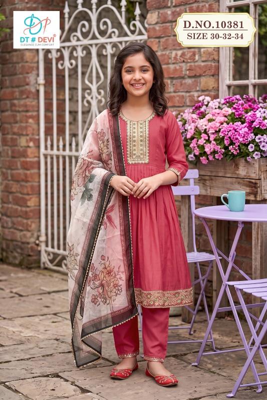 Dt Devi Raavi 10381 catalog Wholesale Kids Dresses for Resellers