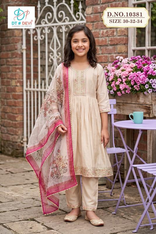Dt Devi Raavi 10381 catalog Wholesale Kids Dresses for Resellers