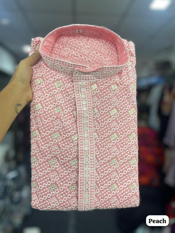 Felocirt Manyavar Chikankari catalog ready mens kurti set wholesale
