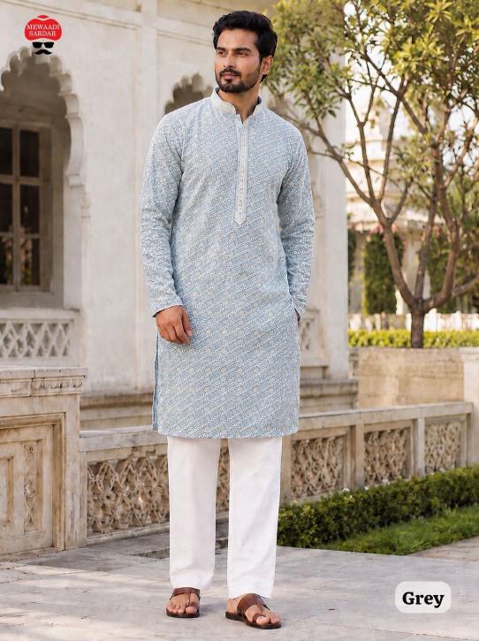 Felocirt Manyavar Chikankari catalog ready mens kurti set wholesale
