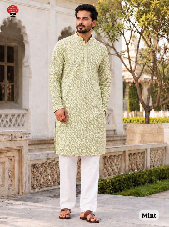 Felocirt Manyavar Chikankari catalog ready mens kurti set wholesale