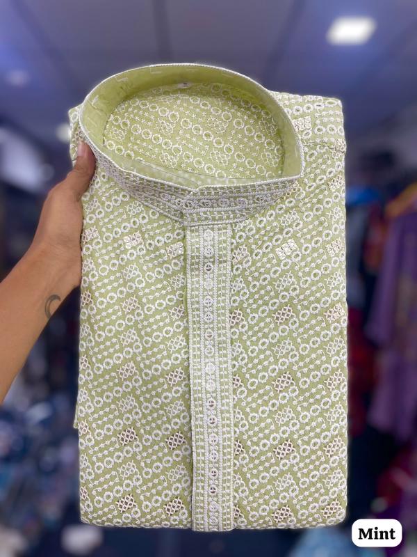 Felocirt Manyavar Chikankari catalog ready mens kurti set wholesale