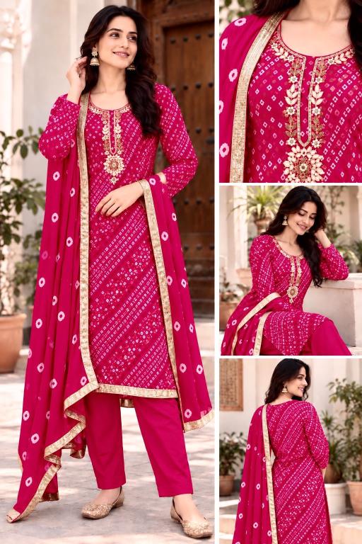 Felocity Bandhej Festival catalog jaipuri print rayon kurti wholesaler
