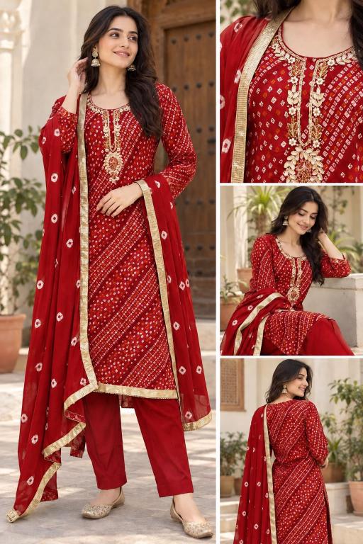 Felocity Bandhej Festival catalog jaipuri print rayon kurti wholesaler