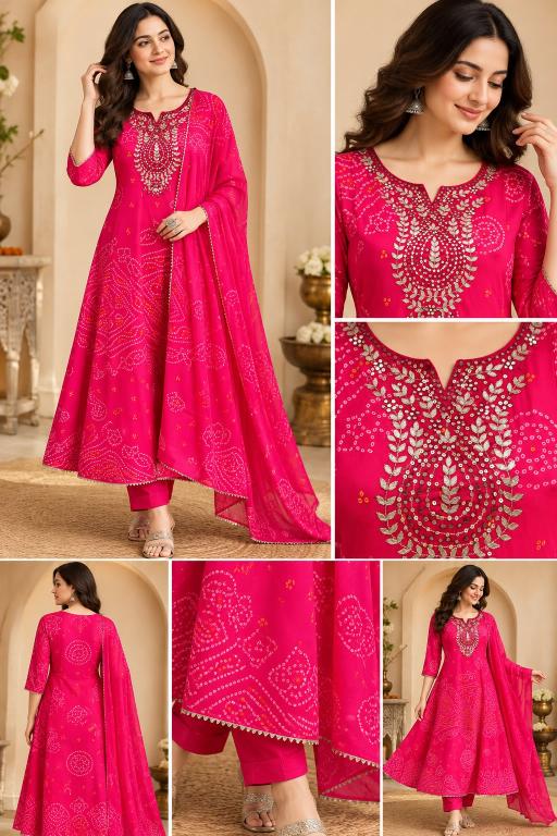 Felocity Georgette vol 4 catalog bandhani design kurtis wholesale