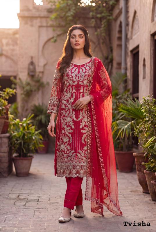 Felocity Tvisha Vol 1 catalog embroidered kurtis wholesalers