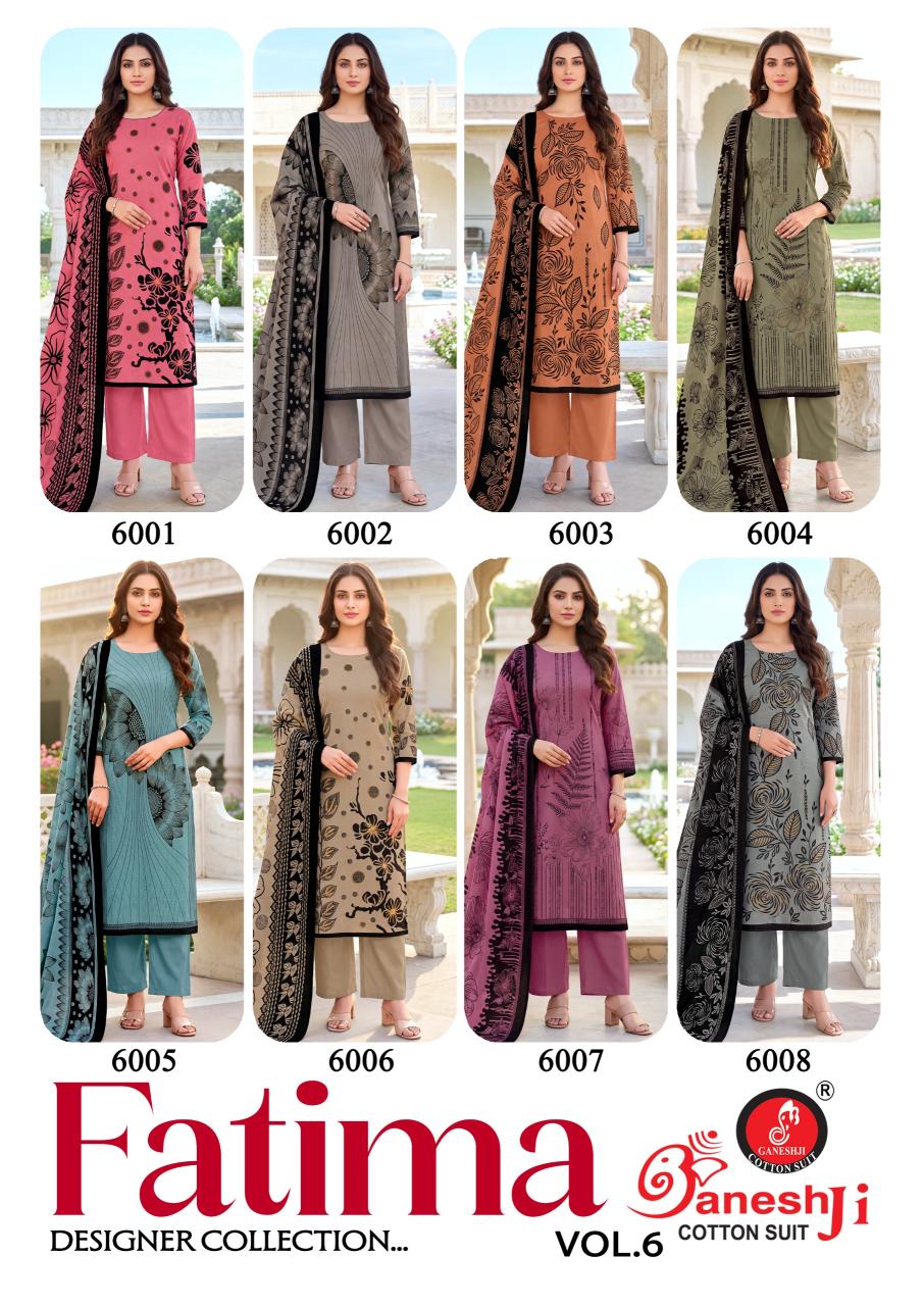 Ganeshji Fatima Vol 6 – Dress Material Wholesale Catalog