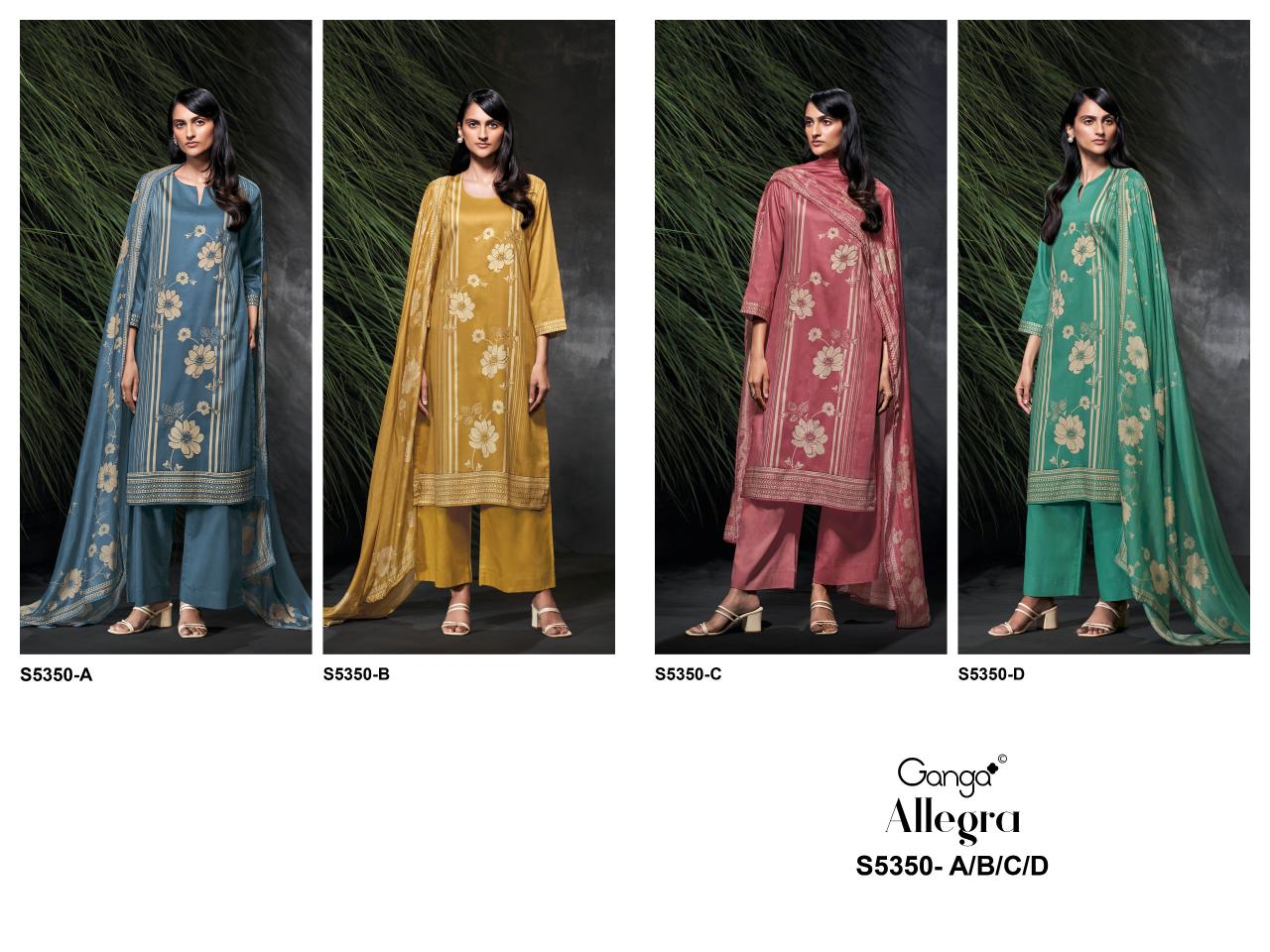 Ganga Allegra 5350 catalog unstitched heavy salwar kameez in jaipur wholesale with price