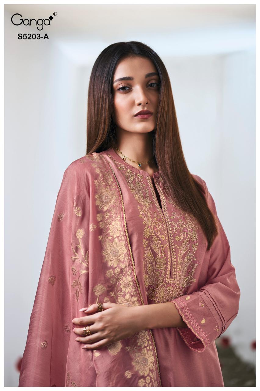 Ganga Asarit 5203 catalog wholesale salwar kameez silky by alisa