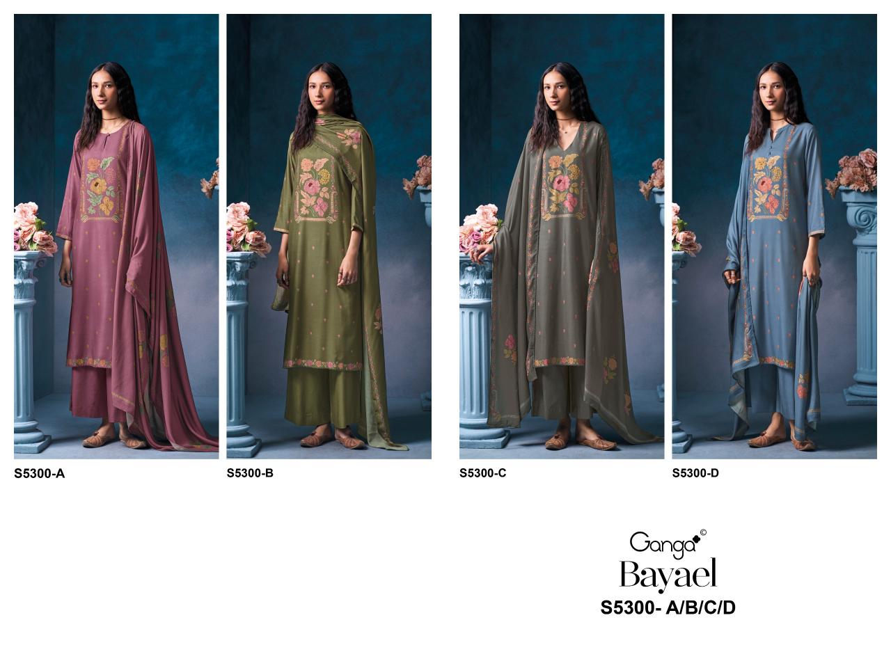 Ganga Bayael 5300 catalog salwar kameez wholesale ahmedabad
